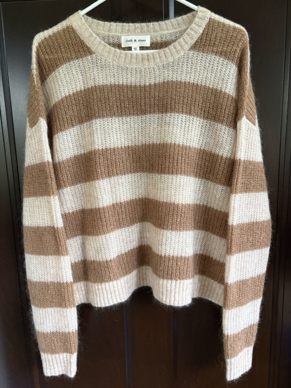 Like New Cloth & Stone Striped Mohair Wool Blend Sweater Size Large